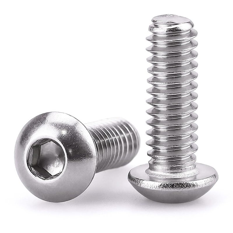 EASTLO 3/8-16 x 1 Button Head Socket Cap Bolts Screws, 304 Stainless Steel 18-8, Full Thread, Coarse Thread UNC, Allen Hex Drive, 5 PCS - Image 1